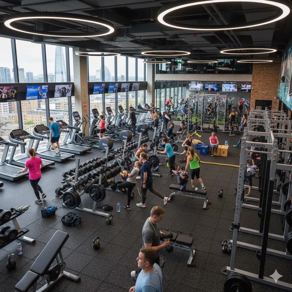 Fresh towels in a modern gym and sports club locker room