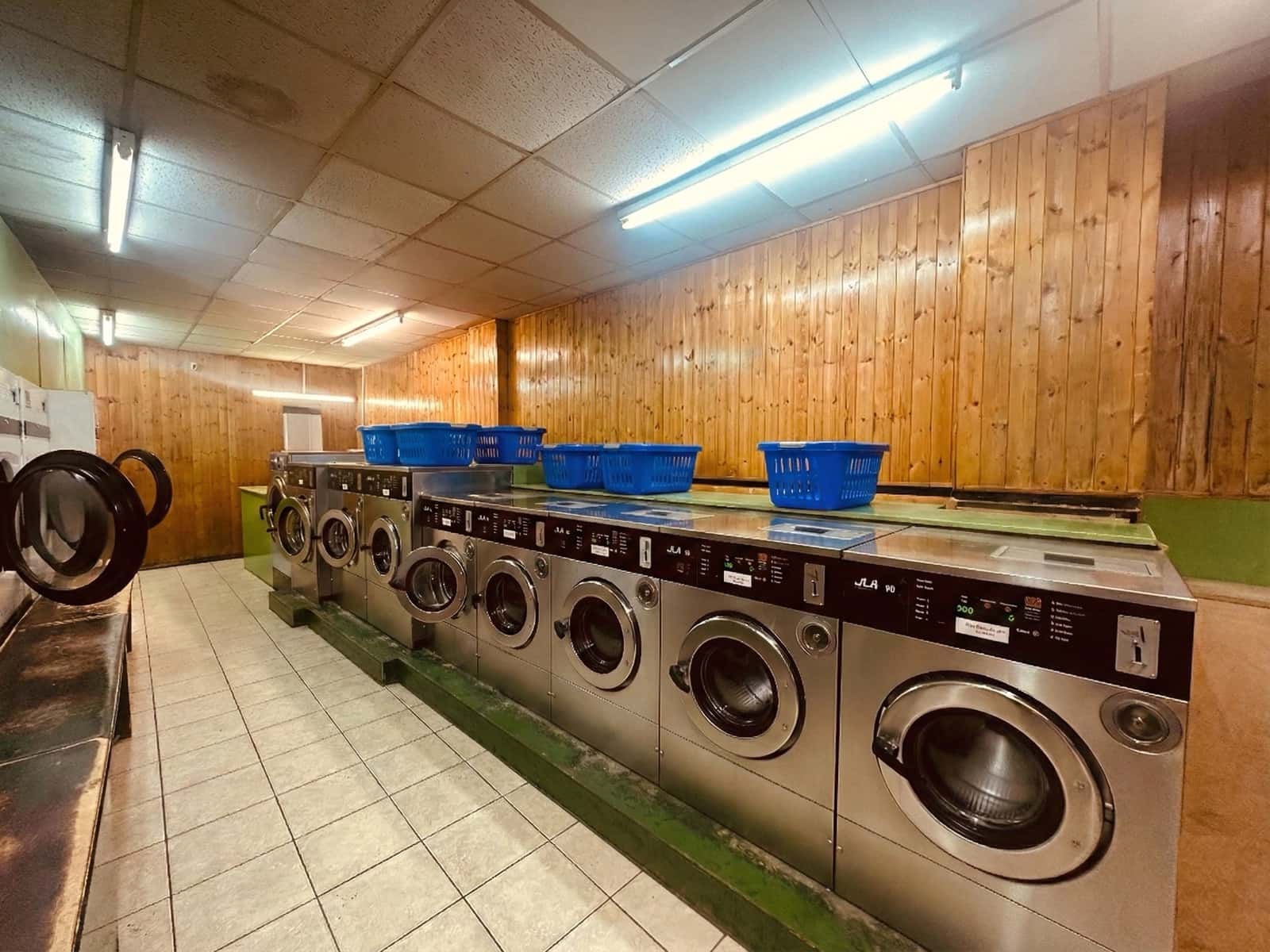 Background of commercial washing machines