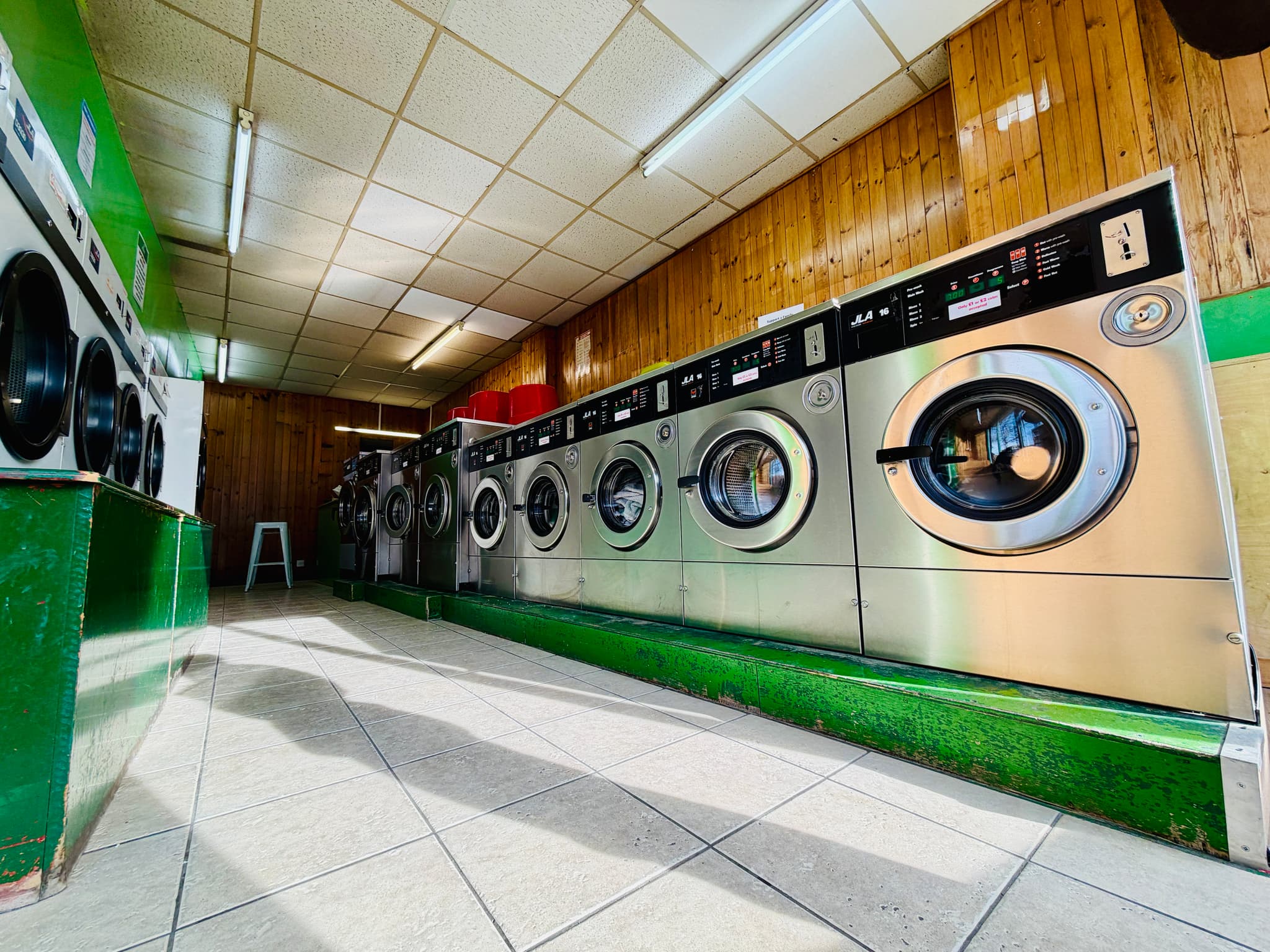 Inside H&M Laundrette Tooting — self-service washing machines