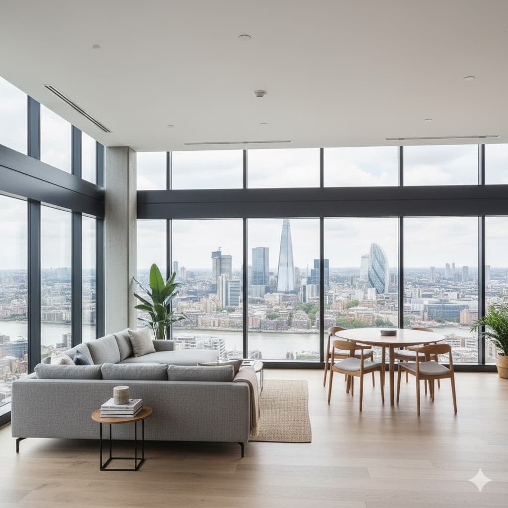 Modern Airbnb bedroom with fresh white linens and towels