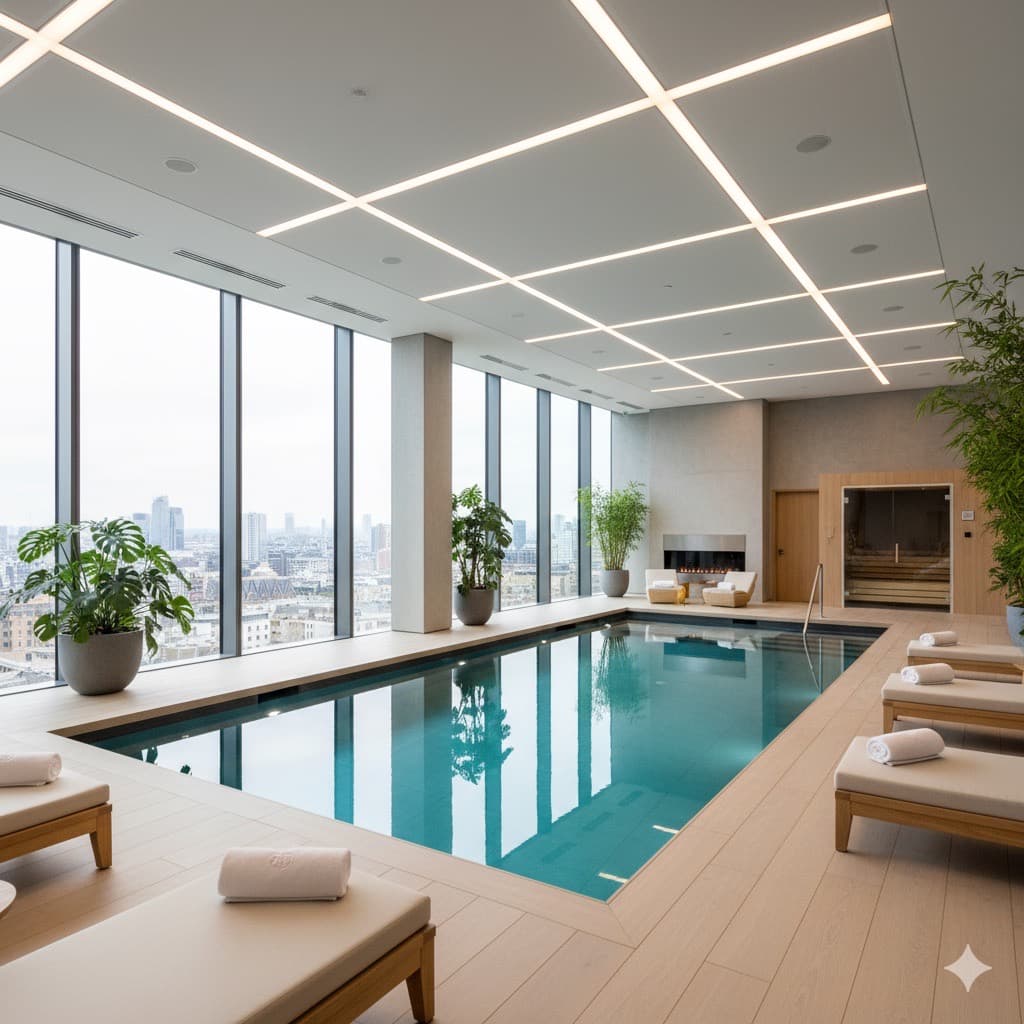 Rolled white towels and spa treatment setup